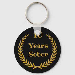 10 Jahre nüchterner Schlüsselanhänger für Suchtgef