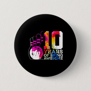 10 Jahre Phantastischer Bowling 10. Geburtstag Button