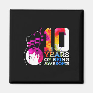 10 Jahre Phantastischer Bowling 10. Geburtstag Magnet