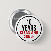 10 Jahre säubern und ernüchtern Button (Vorne & Hinten)