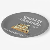 10 Jahre Service überlebte 10 Jahre bei der Arbeit Pappteller (Schrägansicht)