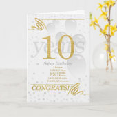 10 Jahre Sober Birthday Imitate Gold Glitzer Karte (Gelbe Blume)