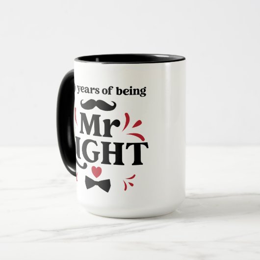 10 Jahre Tasse zum Jubiläum des rechten Ehemanns (Vorderseite Links)