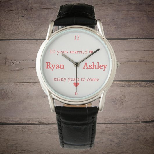 10 Jahre verheiratet ⚭ (mit Namen) Armbanduhr
