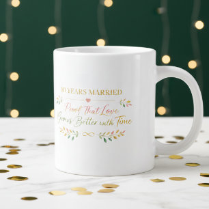10 Jahre verheiratetes elegantes Jubiläumsgeschenk Jumbo-Tasse
