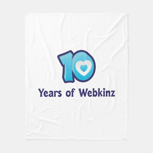 10 Jahre von Webkinz Logo Fleecedecke (Vorderseite)