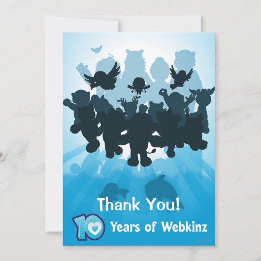 10 Jahre von Webkinz Silhouette Dankeskarte (Vorderseite)