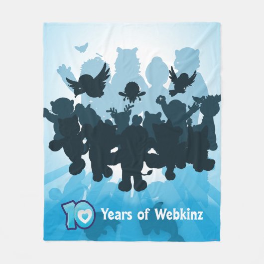 10 Jahre von Webkinz Silhouette Fleecedecke (Vorderseite)