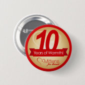 10 Jahre Wärme mit Handschuhen für Detroit-Button Button (Vorne & Hinten)