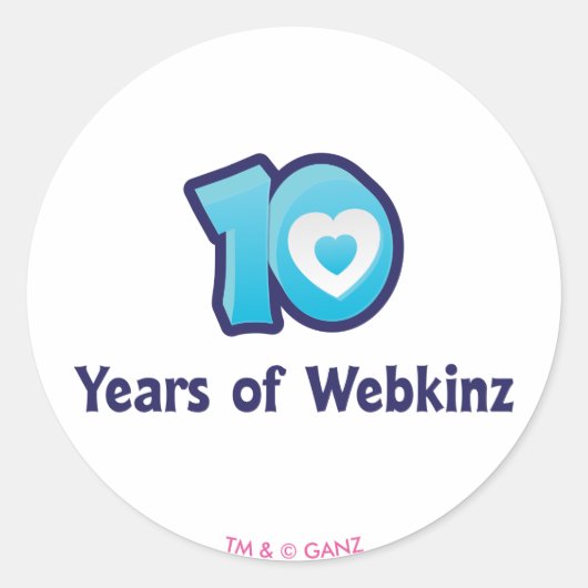 10 Jahre Webkinz-Logo Runder Aufkleber (Vorderseite)