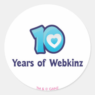10 Jahre Webkinz-Logo Runder Aufkleber