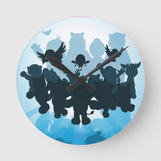 10 Jahre Webkinz-Silhouette Runde Wanduhr (Vorderseite)