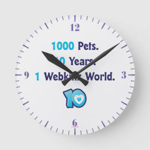 10 Jahre Webkinz-Statistiken Runde Wanduhr