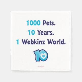 10 Jahre Webkinz-Statistiken Serviette
