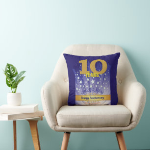 10-Jahres-INDIVIDUELLER NAME 12-Schritte-Jubiläum Kissen