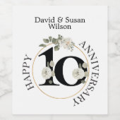 10 JAHRESJAHR WEINETIKETT (Einzelnes Label)