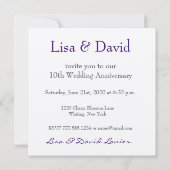 10. Jahrestag Einladung LILA Rose DEEP (Rückseite)