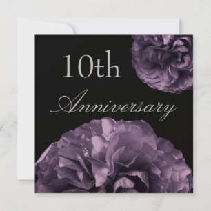 10. Jahrestag Einladung LILA Rose DEEP