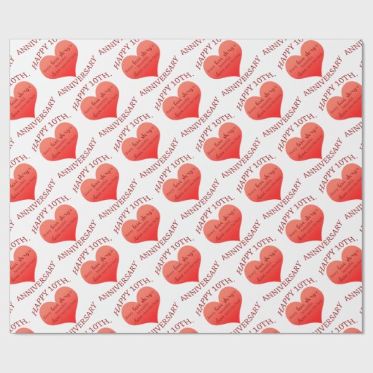 10. Jahrestag Geschenkpapier (Flach)