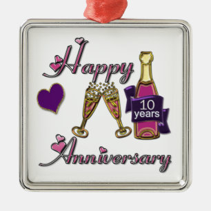 10. Jahrestag Silbernes Ornament