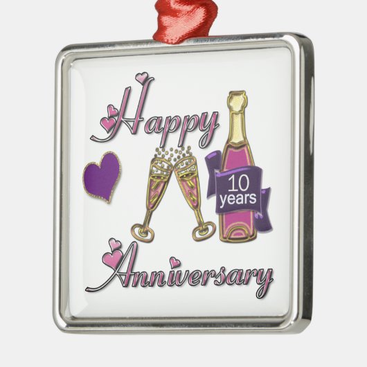 10. Jahrestag Silbernes Ornament (Links)