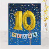 10-jährige Gold-Ballon-Card des Mitarbeiters Karte (Gelbe Blume)