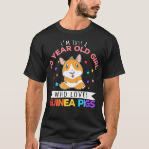 10-Jährige Liebe Guinea Schweine Lover Wheek T-Shirt