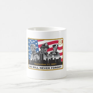 10-jähriger 9/11 Entwurf des Jahrestags-3-Heroes Kaffeetasse