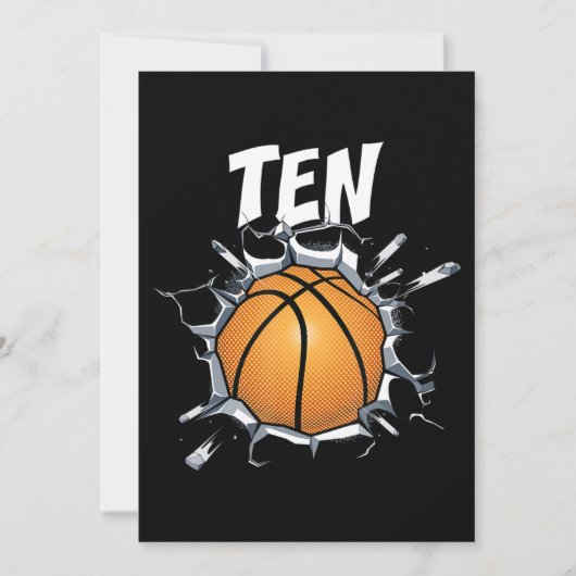 10-jähriger Basketball-Geburtstag 10. Junge Einladung (Vorderseite)