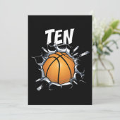 10-jähriger Basketball-Geburtstag 10. Junge Einladung (Stehend Vorderseite)