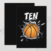 10-jähriger Basketball-Geburtstag 10. Junge Einladung (Vorne/Hinten)