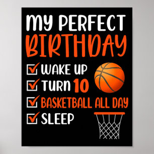 10-jähriger Basketball-Geburtstagsfeier 10. Junge Poster