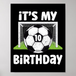 10-jähriger Fußballspieler zum 10. Geburtstag Kind Poster
