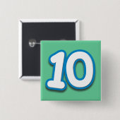 10-jähriger Geburtstag oder Jahrestag - addieren Button (Vorne & Hinten)