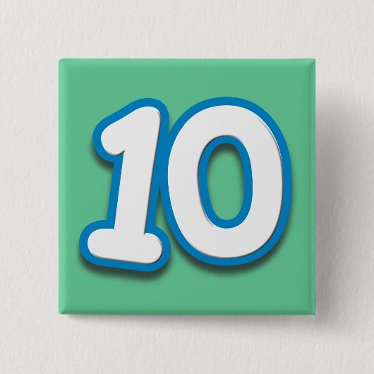 10-jähriger Geburtstag oder Jahrestag - addieren Button (Vorderseite)