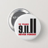 10-jähriger Jahrestags-am 11. September Knopf Button (Vorne & Hinten)