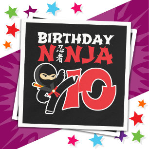 10-jähriger Karate-Ninja-Party-Kinder 10. Geburtst Serviette
