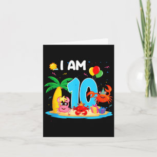 10-jähriger Krabbenliebhaber 10. Krabben-Themenstr Karte