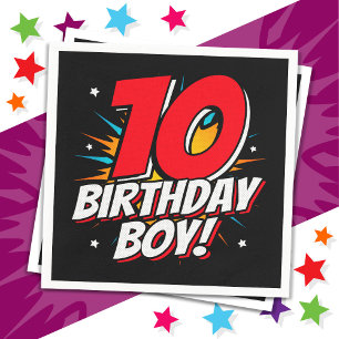 10-jähriger Superheld zum Geburtstag 10. Geburtsta Serviette