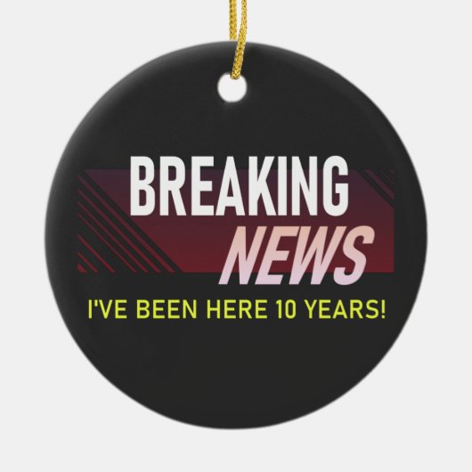 10-jähriges Arbeitsjubiläum 10. Mitarbeitergeschen Keramik Ornament (Vorne)