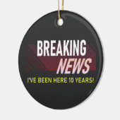 10-jähriges Arbeitsjubiläum 10. Mitarbeitergeschen Keramik Ornament (Links)