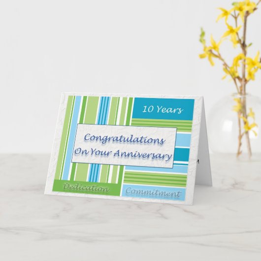 10-jähriges Bestehen der Beschäftigten Karte (Gelbe Blume)