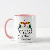 10-jähriges Bird Couple Matching Tasse (Links)