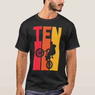 10-jähriges BMX Geburtstagsparty Boys Dirt Biking T-Shirt