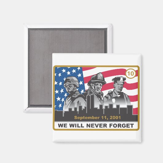 10-jähriges Design 9/11-Jubiläum Magnet (Vorderseite/Rückseite)