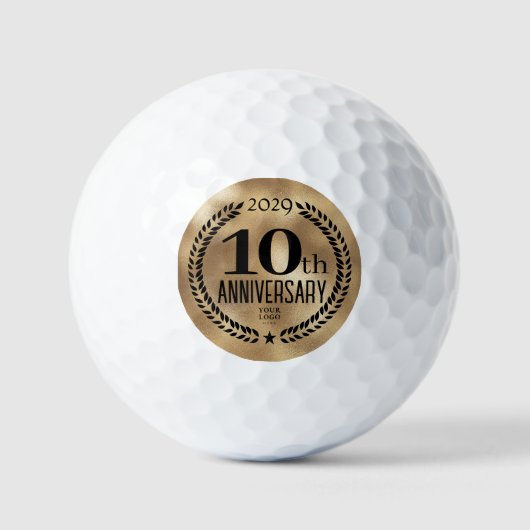 10-jähriges Firmenlogo Gold Golfball (Vorderseite)