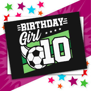 10-jähriges Fußball-Geburtstagsmädchen Postkarte