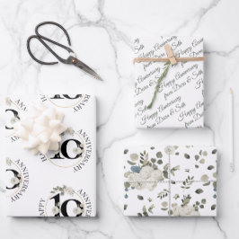 10-jähriges Hochzeitsjubiläum Geschenkpapier Set