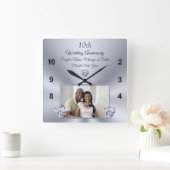 10-jähriges Hochzeitstipendium für Ehefrau, Diaman Quadratische Wanduhr (Zuhause)