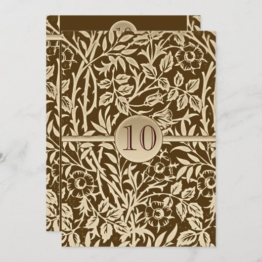 10-jähriges Jubiläum Einladung Vintages Design (Vorne/Hinten)